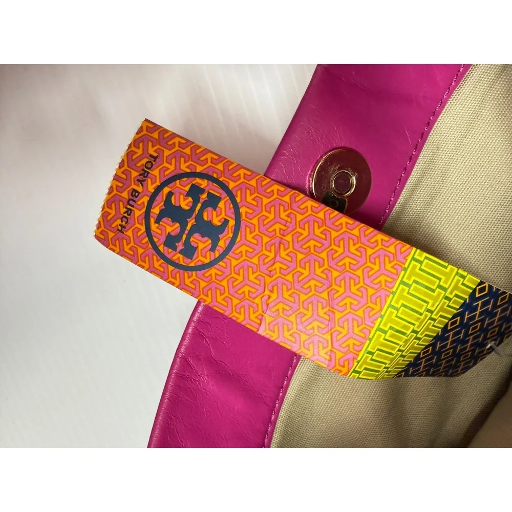 Tory Burch Dena Convertible Crossbody Messenger Leather Flap (Magenta) MSRP $365